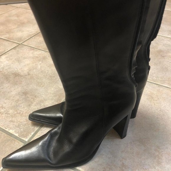 Aldo Short Leather Black Boots. Size 36 - Picture 2 of 4